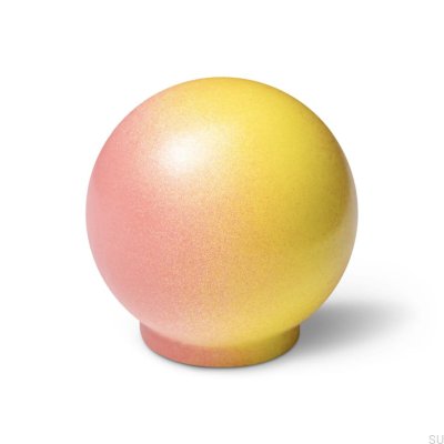 Furniture knob Ren Gradient Pink & Yellow 35 Wooden Beech