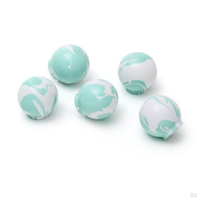 Furniture knob Ren White Aqua Green 35 Wooden Beech