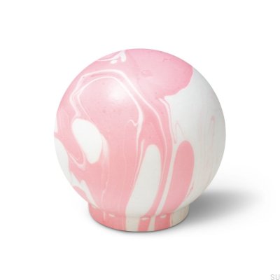 Furniture knob Ren White Pink 35 Wooden Beech