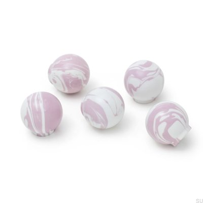 Furniture knob Ren White Lilac 35 Wooden Beech