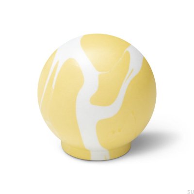 Furniture knob Ren White Yellow 35 Wooden Beech