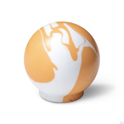 Furniture knob Ren White Orange 35 Wooden Beech