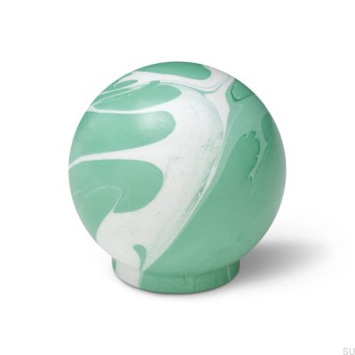 Furniture knob Ren White Rich Green 35 Wooden Beech