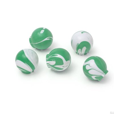 Furniture knob Ren White Rich Green 35 Wooden Beech