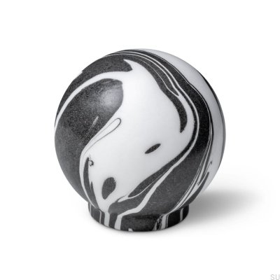 Furniture knob Ren White Black 35 Wooden Beech