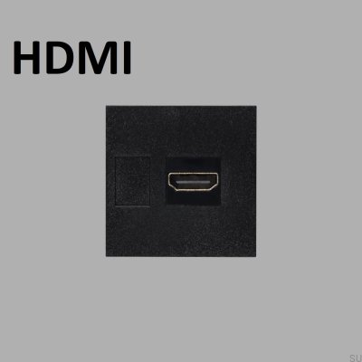 HDMI Connector Module 45mm Black European Standard