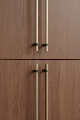 Bond 160 Aluminium Brushed Gold with Antique Bronze Elongated Furniture Handle