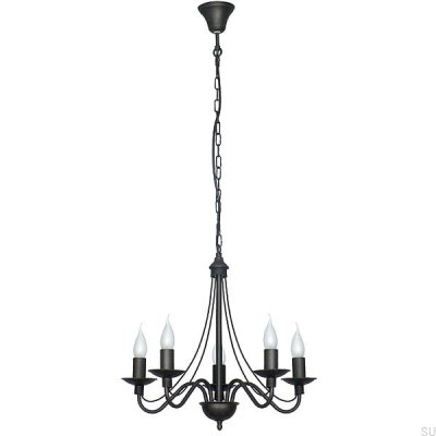 Rose Chandelier 5 Metal Black