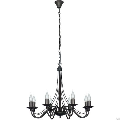 Rose Chandelier 8 Metal Black