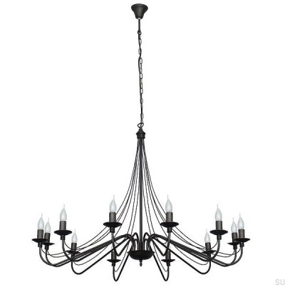 Rose Chandelier 12 Metal Black