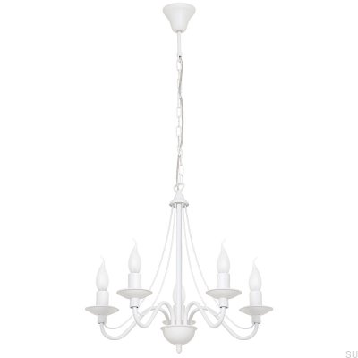 Rose Chandelier 5 Metal White