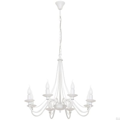 Rose Chandelier 8 Metal White