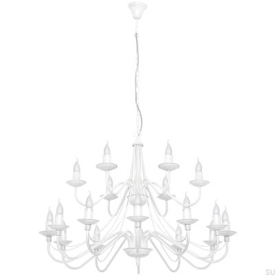 Rose Chandelier 18 Metal White