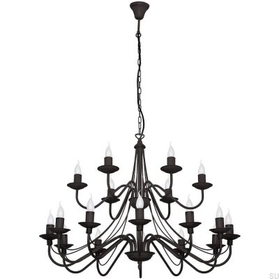 Rose Chandelier 18 Metal Black