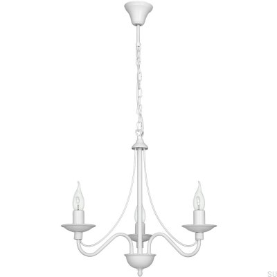 Rose Chandelier 3 Metal White
