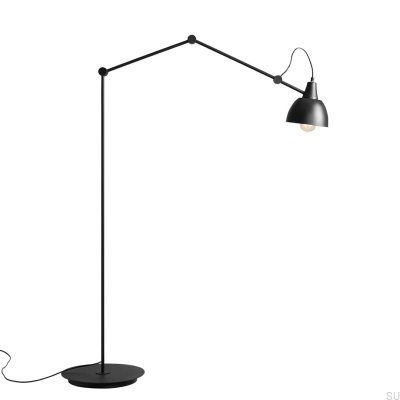 Aida Floor Lamp Metal Black (gold shade center)