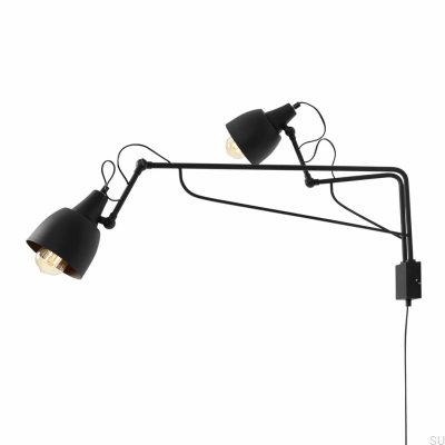 Soho 2 Metal Black Wall Lamp