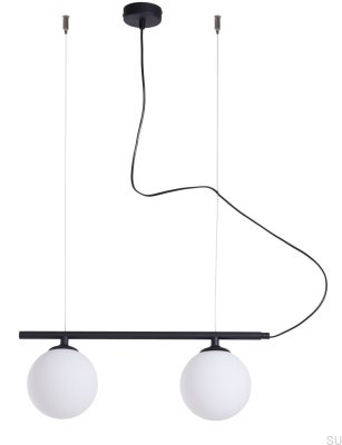 Hanging lamp Beryl Glass 2 Metal Black