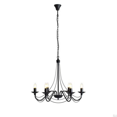 Rose Chandelier 6 Metal Black