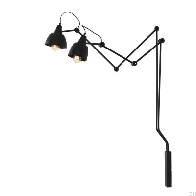 Aida 2 Metal Black Wall Lamp