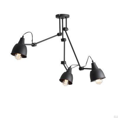Aida 3 Metal Black Ceiling Light