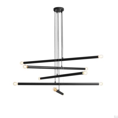 Tubo 10 Metal Black Hanging Lamp