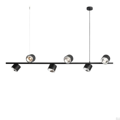 Bot 6 Metal Black Hanging Lamp