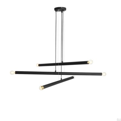 Tubo 6 Metal Black Hanging Lamp