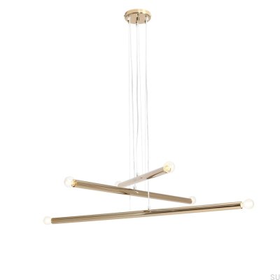 Tubo 6 Metal Gold Hanging Lamp