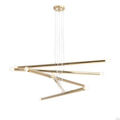 Tubo 10 Metal Gold Hanging Lamp