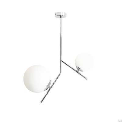 Gallia 2 Metal Silver Chrome Ceiling Light