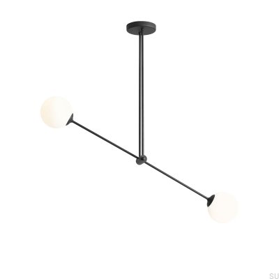 Ohio 2 Metal Black Ceiling Light