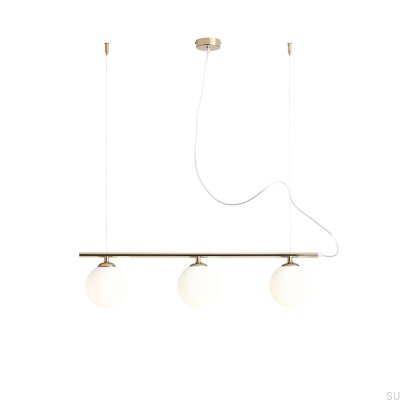 Hanging lamp Beryl Glass 3 Metal Gold