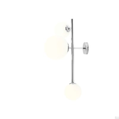 Dione 3 Metal Silver Chrome Wall Lamp