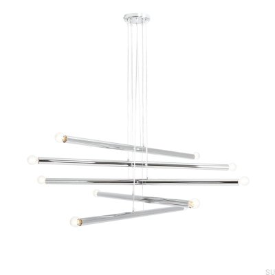 Tubo 10 Metal Silver Chrome Hanging Lamp