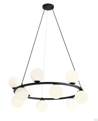 Krone 12 Metal Black Hanging Lamp