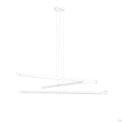 Tubo 6 Metal White Hanging Lamp