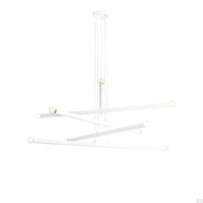 Tubo 10 Metal White Hanging Lamp