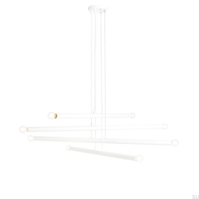 Tubo 8 Metal White Hanging Lamp