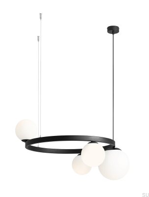 Garda 4 Ring Metal Black Hanging Lamp