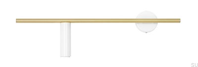 Trevo Brass & White Wall Lamp (Left)