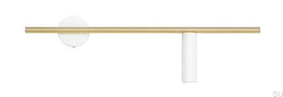 Trevo Brass & White Wall Lamp (Right)