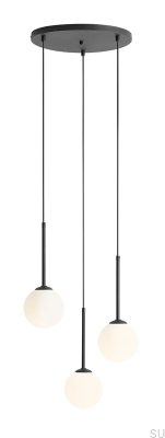 Bosso 3 Ring Metal Black Hanging Lamp
