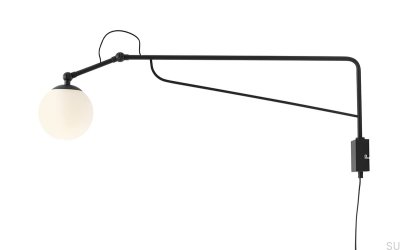 Soho Glass Large Metal Black Wall Lamp