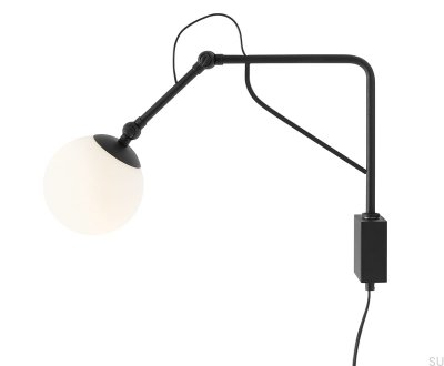 Soho Glass Small Metal Black Wall Lamp