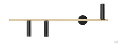 Trevo 3 Brass Wall Lamp with Black (Left)