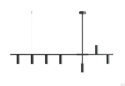 Trevo 7 Metal Black Hanging Lamp