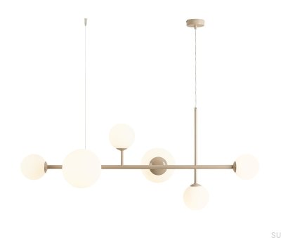 Dione 6 Metal Beige Hanging Lamp