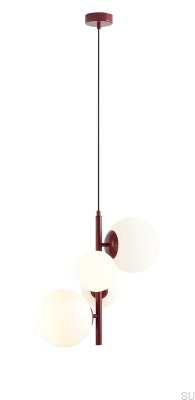 Bloom 4 Metal Burgundy Hanging Lamp