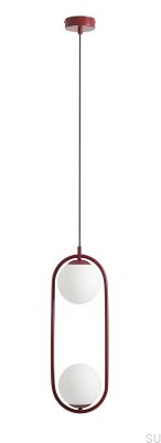 Riva 2 Metal Burgundy Hanging Lamp